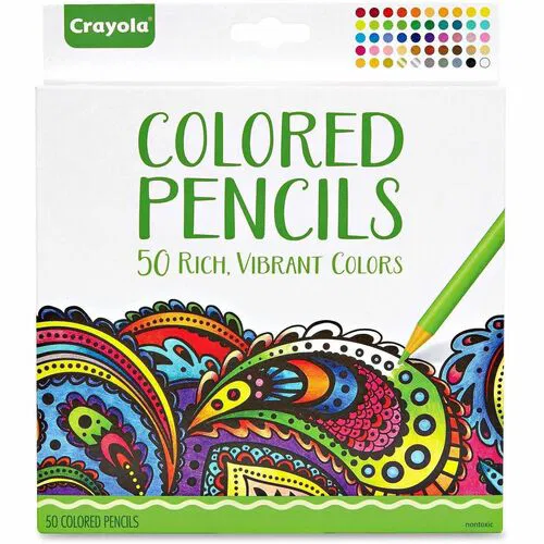 Crayola Colored Pencils, Assorted Colors, Non-Toxic, 50/SET