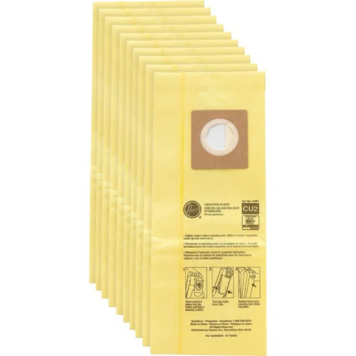Hoover Disposable Vacuum Bags, HushTone, Micro Allergen, Yellow, 10/PK