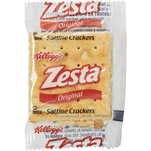 Kelloggs Saltine Crackers Packets, Zesta, Fat-Free, Cholesterol-Free, 2/PK, 500/CT