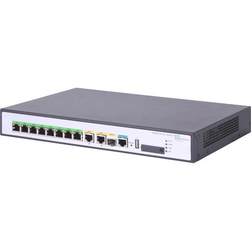 HPE FlexNetwork MSR958 1GbE and Combo 2GbE WAN 8GbE LAN PoE Router - 10 Ports - PoE Ports - 1 - Gigabit Ethernet - 1 Year