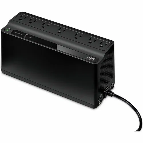 APC by Schneider Electric BE600M1, Back-UPS 600VA Tower, 330W, 7 Outlets (5 Battery/2 Surge), USB Charging 1.5A, 490J Surge, Black