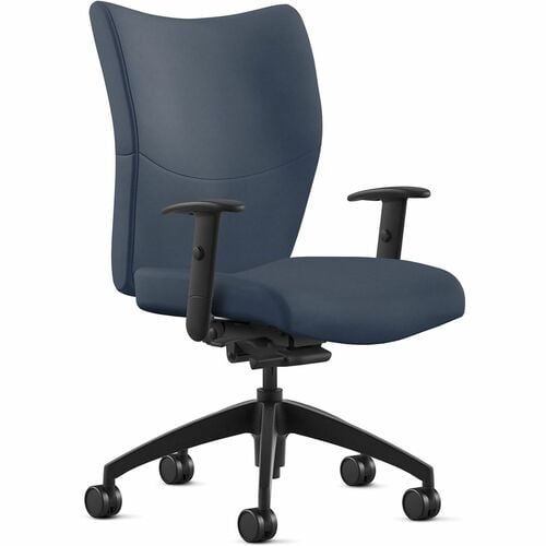 9 to 5 Seating Bristol Mid Back Task Chair, Baltic Leather, Adjustable Arms, Pneumatic Height, Tilt Lock, 5-Star Base, 300 lb Capacity