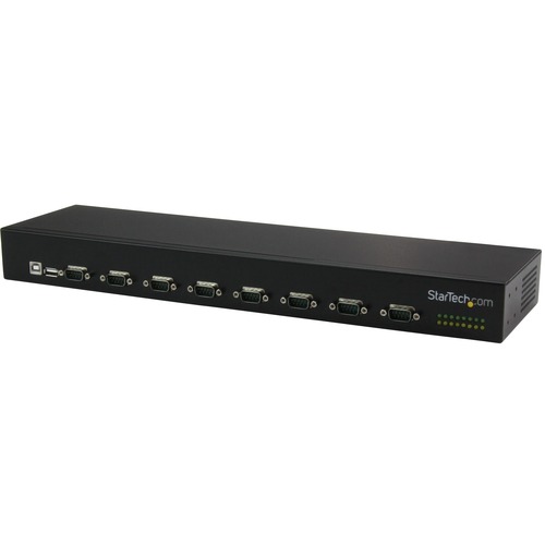 StarTech.com USB to Serial Hub - 8 Port - COM Port Retention - Rack Mount and Daisy Chainable - FTDI USB to RS232 Hub - Convert a USB port into 8 RS232 serial ports in an industrial rack-mountable chassis, and daisy chain multiple hubs for a scalable solu
