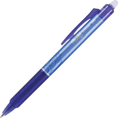 Pilot Gel Pen, FriXion Clicker, 0.5 mm Pen Point, Erasable Retractable, Blue Gel Ink, 12/PK