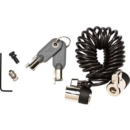 SpacePole Dual Lock Curly Cable - 5.58 ft Cable - Carbon Steel - For Payment Terminal, Tablet