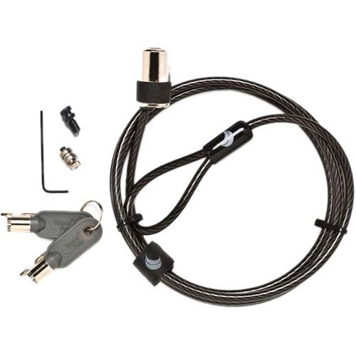 SpacePole ClickSafe Cable Lock - 4.92 ft Cable - Black - High Carbon Steel - For Tablet - TAA Compliant