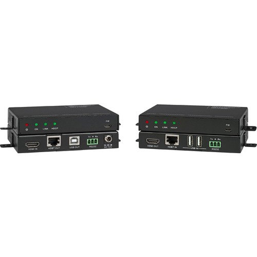 KanexPro 4K HDMI Extender Over HDBaseT 2.0 w/ USB 2.0 - 2 Computer(s) - 1 Local User(s) - 492.13 ft Range - 4K - 4096 x 2160 Maximum Video Resolution - 2 x Network (RJ-45) - 3 x USB - 2 x HDMI - 120 V AC, 240 V AC Input Voltage - Rack-mountable