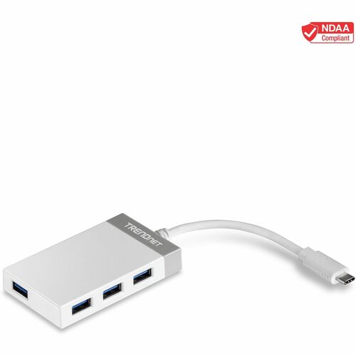 TRENDnet 4-Port USB-C to USB Mini Hub, TUC-H4E, Add 4 x USB 3.0 Ports to a USB-C Computer, USB C Multiport Adapter, Compatible with Windows, MacOs - 4-Port USB-C Mini Hub