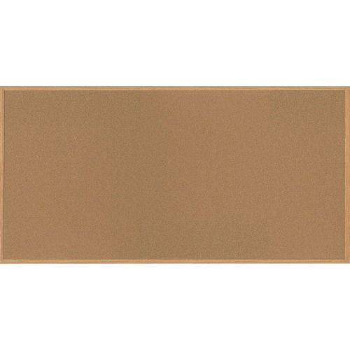 MasterVision Bulletin Board, Wall-Mount, Cubicle, 96" W x 48" H, Self-Healing Cork Surface, Oak Frame