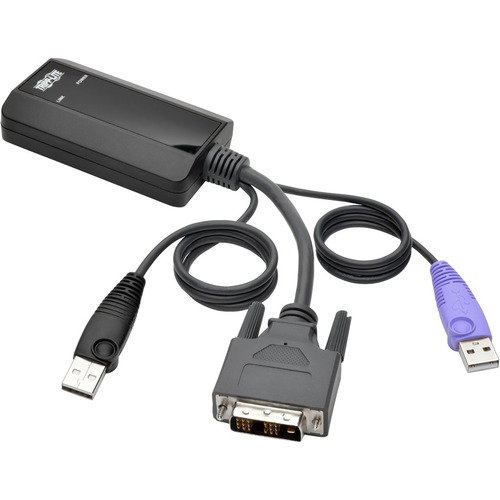 Tripp Lite DVI USB Server Interface w/ Virtual Media & CAC for B064 KVMs TAA - 1 Computer(s) - 164.04 ft Range - 1 x Network (RJ-45) x USB x DVI - External