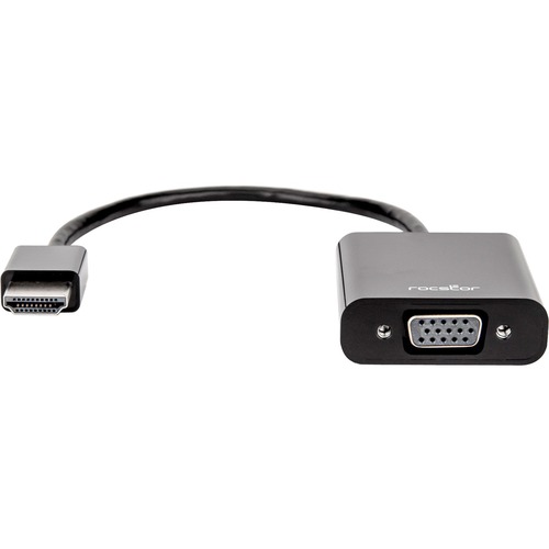 Rocstor HDMI to VGA Adapter Converter M/F - 6"- For Ultrabook, Laptop, Monitor, Projectors, Desktop PC, Laptop - 1920x1080 - 1 Pack - 1 x HDMI Male Digital Audio/Video - 1 x HD-15 Female VGA - 6 Inch - Black - ADAPTER HDMI TO VGA HD15 - 6" HDMI/VGA Video 