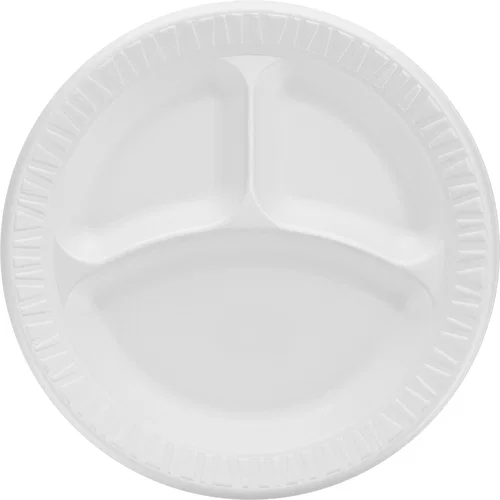 Dart Quiet Classic Laminated Dinnerware 9" Plate - 9" Diameter - White - Glossy - Plastic, Foam Body - 500 / Carton