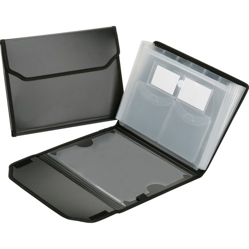 SKILCRAFT Straight Tab Cut Letter Expanding File - 8 1/2" x 11" - Black - 1 Each
