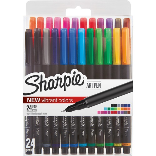 Sharpie Fine Point Art Pens, Assorted Ink, Waterproof, Acid-Free, Non-Toxic, Fade Resistant, 24/PK