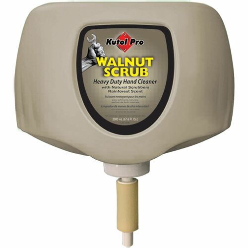 Kutol Walnut Scrub Liquid Soap Refill, Rainforest Scent, 2000 ml, Tan, Heavy Duty, for DuraView Large Capacity Dispensers, 4/PK