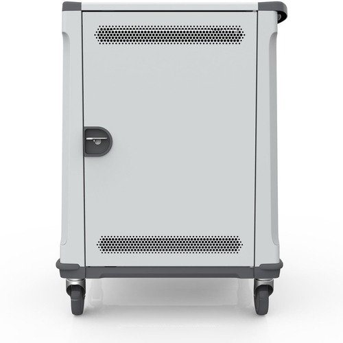 Rocstor Volt® C32 Charging Cart with Intelligent Power Charging - Up to 32 Device Intelligent Power Charging Cart for Notebooks, Chromebook®, MacBook®, and Macbook® Pro- 3 Slide-out shelves - Push Handle - 4 Heavy Duty 5" Casters - Steel C
