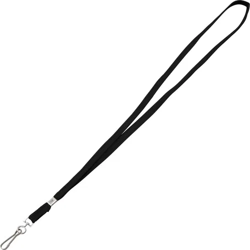 Advantus Lanyard, 36" Length, 3/8" Thick, Black Woven, Metal Clasp, 100/Box