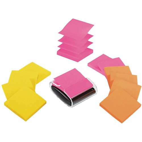 Post-it® Note Dispenser Value Pack - 3" x 3" - Square - Unruled - Assorted - Self-adhesive, Self-stick - 1 / Pack