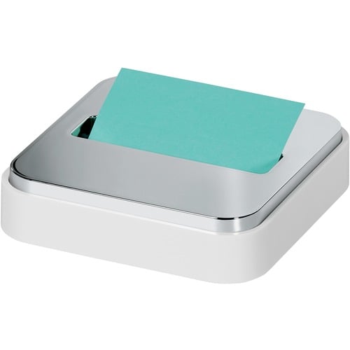 Post-it Note Dispenser, 3" x 3" Note, 45-Sheet Capacity, White Steel