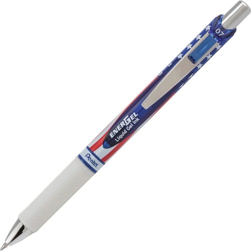EnerGel RTX Gel Pen, Stars and Stripes, 0.7 mm Tip, Black Ink, Refillable, Retractable, ComfortZone Latex-Free Grip