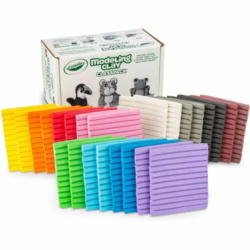 Crayola Modeling Clay, 12-Color Classpack, Non-Hardening, Non-Toxic, Individually Wrapped, Multicolor, 288/Box