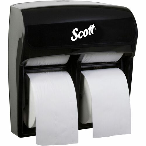 Scott Pro Tissue Dispenser, Coreless Standard Roll, 4-Roll Capacity, Plastic, Black, 11.3" x 6.2" x 12.8"