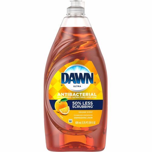Dawn Ultra Antibacterial Dish Soap - 28 fl oz (0.9 quart) - Citrus Scent - Antibacterial, Residue-free, Streak-free - Orange - 1 Each