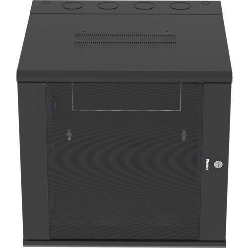 PanZone Wall Mount Cabinet - For Patch Panel, LAN Switch - 12U Rack Height x 19" Rack Width - Wall Mountable Enclosed Cabinet - Black - Steel - 250 lb Maximum Weight Capacity