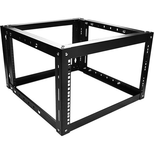 Claytek 6U 800mm Adjustable Wallmount Server Cabinet with 2U Cable Management - For Server - 6U Rack Height x 19" Rack Width x 31.50" Rack Depth - Wall Mountable - Black - Cold-rolled Steel (CRS) - 145 lb Maximum Weight Capacity