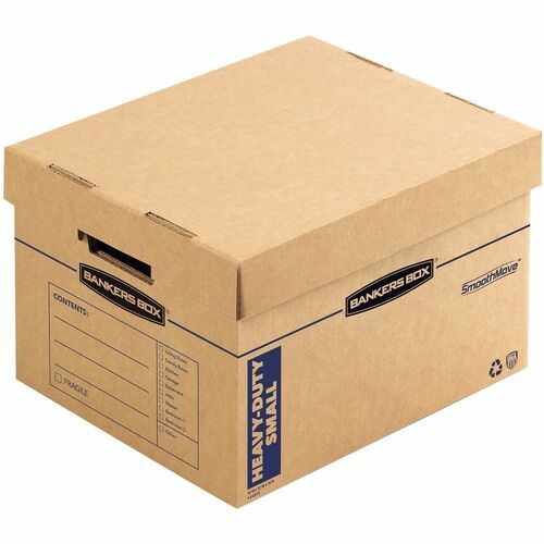 Bankers Box SmoothMove Maximum Strength Moving Boxes - Internal Dimensions: 12" Width x 15" Depth x 10" Height - External Dimensions: 12.8" Width x 16.5" Depth x 10.4" Height - Lift-off Closure - Triple End/Double Side/Double Bottom Wall - Stackable - Cor