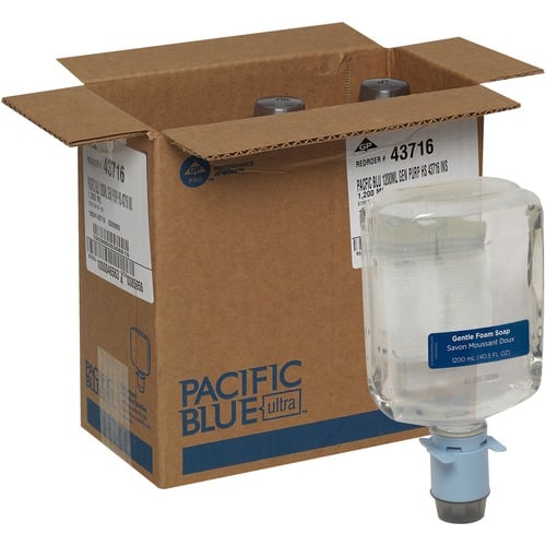 Pacific Blue Ultra Foam Hand Soap Refill, Touchless, 1.27 qt, 3,000 Disp, Fragrance-Free, Dye-Free, for Pacific Blue Ultra Pro Dispensers, 3/CT