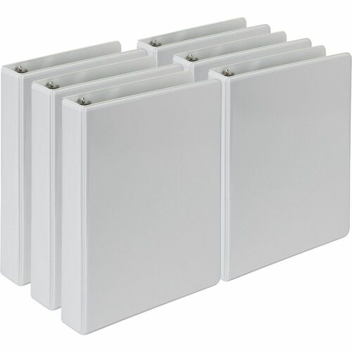 Samsill Ring Binder, View, 1" Binder Capacity, 5.5" x 8.5" Sheet Size, 3-Ring, White Polypropylene, Clear Overlay, 6/CT