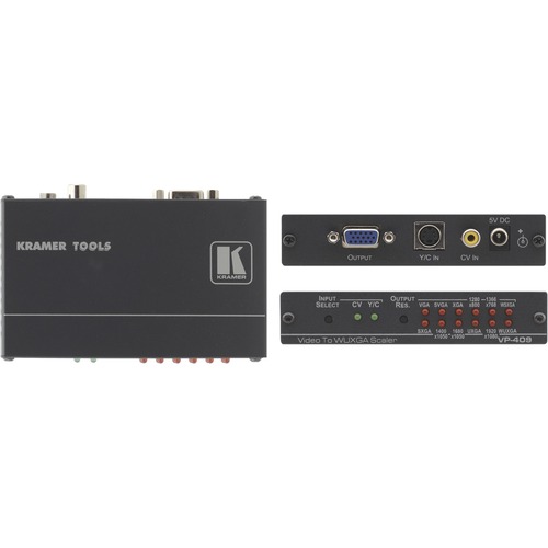 Kramer Video to Computer Graphics ProScale Digital Scaler (up to WUXGA) - Functions: Video Scaling, Video Conversion, De-interlace - 1920 x 1080 - VGA - External