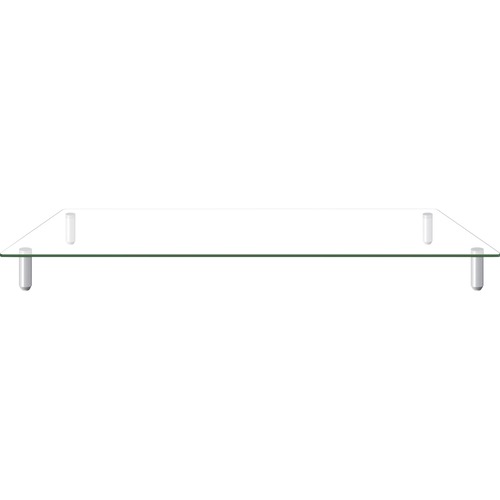 Kantek Multipurpose Desktop Riser, Extra-Wide Tempered Glass Shelf, 60 lb Capacity, 39.4" W x 10.2" D x 3.25" H, Clear, Non-Skid Feet