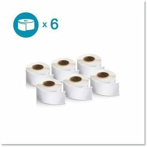 Dymo LabelWriter Address Label - 1 1/8" Height x 3 1/2" Width - Rectangle - Thermal - 6 Roll