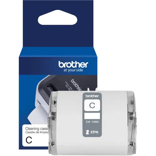 Brother (CK-1000) Print Head Cleaning Roll, 50mm Wide, White, for VC-500W Label and Photo Printers
