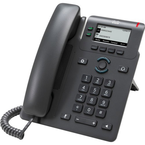 Cisco 6821 IP Phone - Corded - Corded - Wall Mountable, Desktop - Charcoal - 2 x Total Line - VoIP - 2 x Network (RJ-45) - PoE Ports