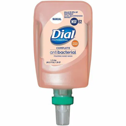 Dial Foam Soap Refill, Complete, 1.27 qt, Antibacterial Moisturizing, Hypoallergenic, Peach, for Fit Universal Manual Dispenser, 3/CT