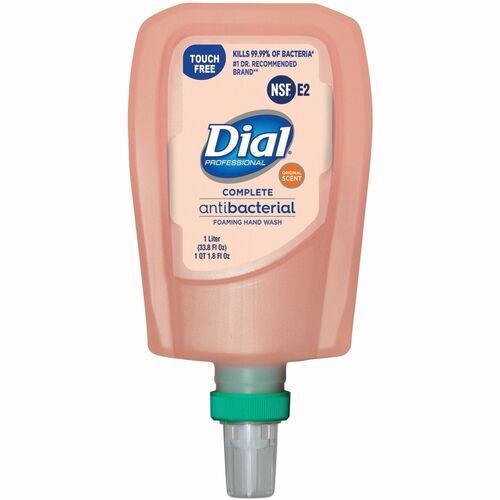 Dial Foam Soap Refill, Antibacterial, 1.06 qt, Peach, for Fit Universal Touch-Free Dispenser, 3/CT