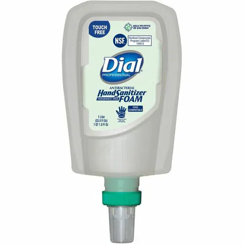 Dial Hand Sanitizer Foam Refill, Touchless, 1.06 qt, Hypoallergenic, Dye-Free, Clear, for Fit Touch-Free Dispenser, 3/CT