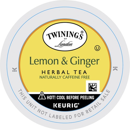 Twinings of London Lemon & Ginger Herbal Tea K-Cup - Herbal Tea - 24 Cup - 24 / Box