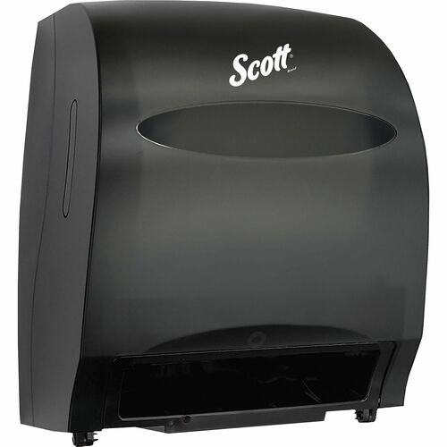 Scott Essential Automatic Hard Roll Towel Dispenser, Touchless, 12.7" W x 9.6" D x 15.8" H, Black, ADA-Compliant, Jam-Resistant, Feed Knob