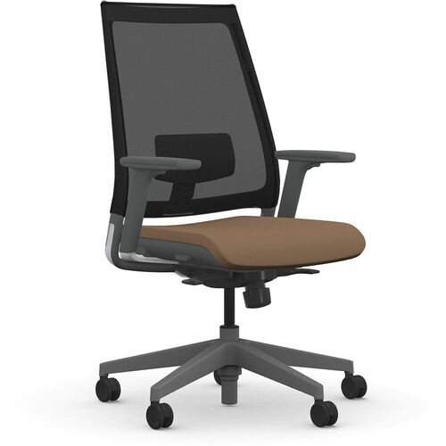 9 to 5 Seating Luna 3460 Task Chair - Onyx Seat Color - Foam Seat Material - Gray Back Color - Mesh Back Material - 5-star Base - 1 Each