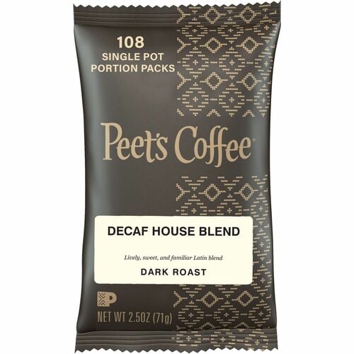 Peet's Coffee Decaf House Blend, 2.5 oz, 18/BOX