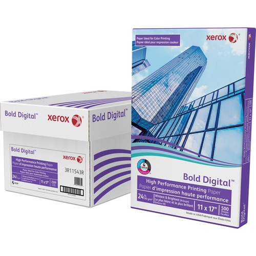 Xerox Copy and Multipurpose Paper, Bold, 11" x 17", 24 lb, 98 Brightness, ColorLok, Inkjet, Laser, 500/Ream