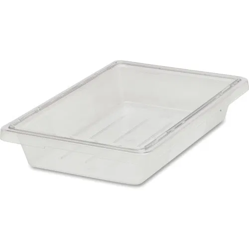 Rubbermaid Commercial Food/Tote Box, 5-Gallon, Clear Polycarbonate, Stackable Nestable, NSF-2, 18" W x 12" D x 6" H