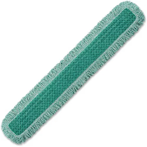Rubbermaid Commercial Dust Mop Refill, Hygen, 48" Fringed Microfiber, Hook-and-Loop Backing, Green