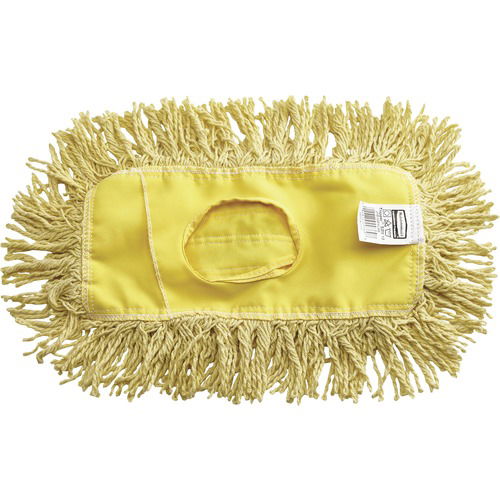 Rubbermaid Commercial, Dust Mop Refill, Trapper, 4-Ply Blended Cotton/PET, 5" W x 24" D x 5" H, Yellow, Launderable, Fits Snap-On Wire Frames