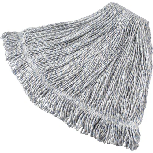 Rubbermaid Commercial, Web Foot Mop Head Refill, Large, 1" Headband, Antimicrobial Synthetic Yarn, Looped-End Tailband, White