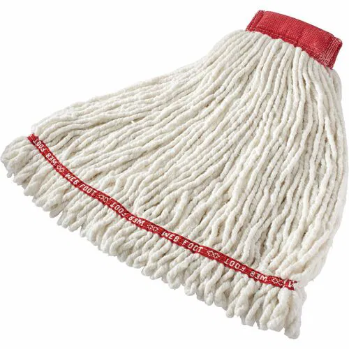 Rubbermaid Commercial, Mop Head Refill, Commercial Floor, Web Foot, Medium, 5" Headband, Antimicrobial, PVC Headband, 6/CT